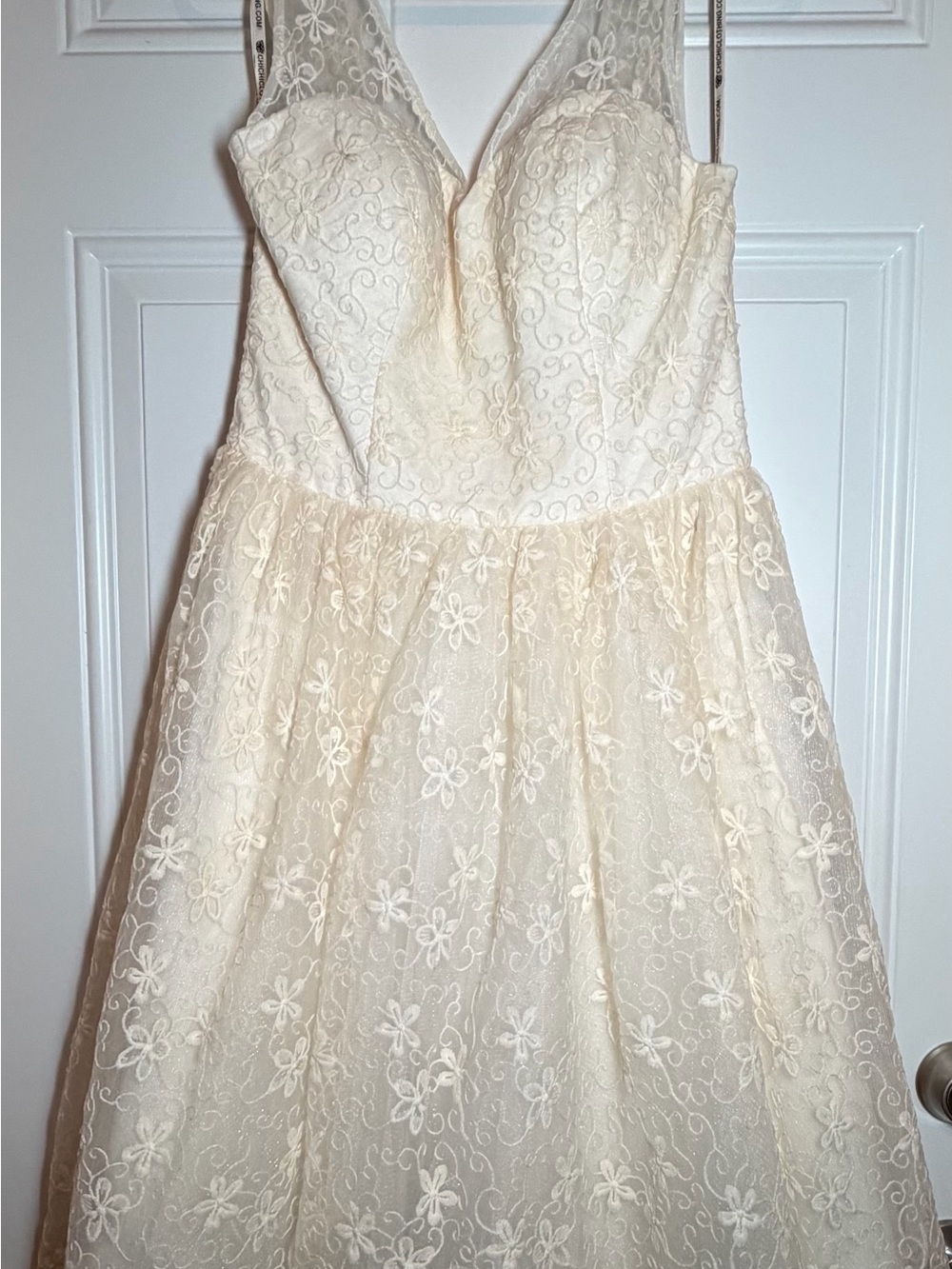 Chi Chi London Ivory Floral Lace Formal Dress Wedding Tea Fairycore